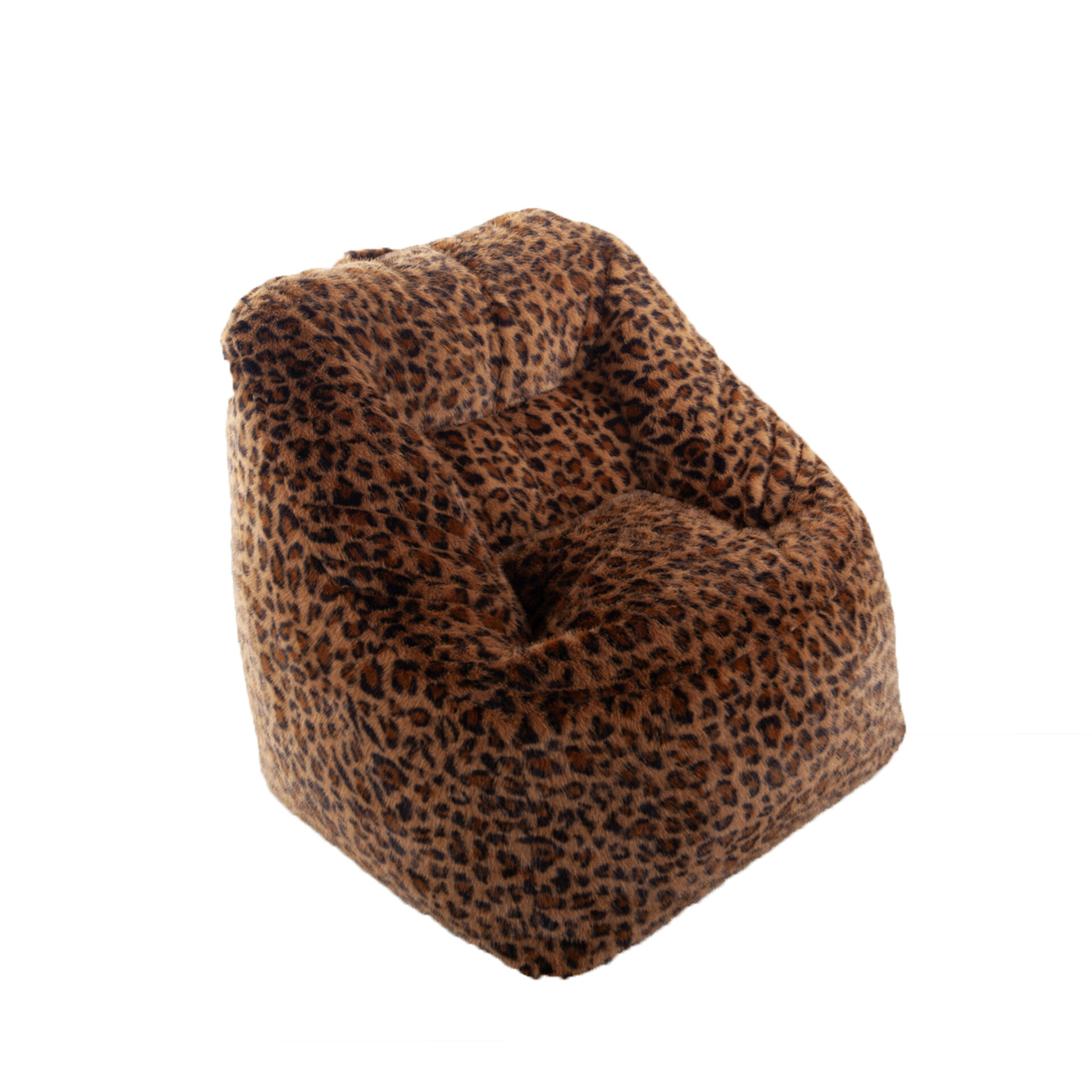 Fauteuil Pouf Bari fausse fourrure Léopard