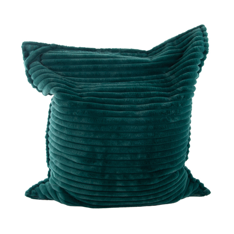Maxi Coussin Fausse Fourrure Grosses Côtes Vert Fôret