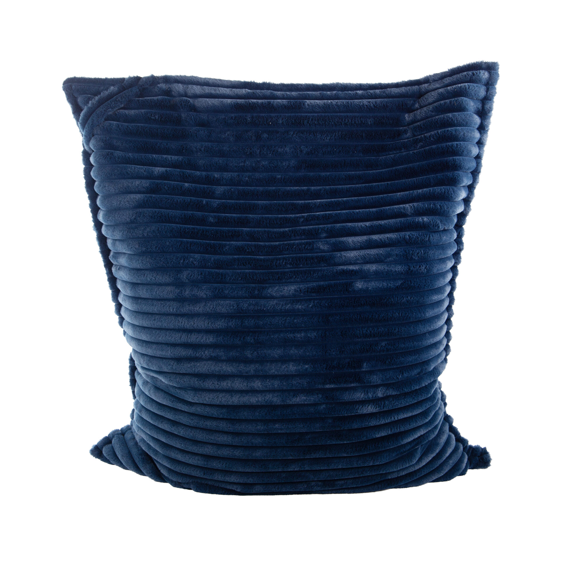 Maxi Coussin Fausse Fourrure Grosses Côtes Bleu Nuit